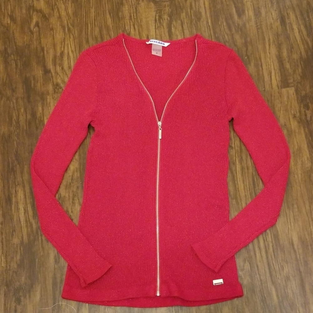 Nygard, New, never worn, red knit metallic sweater